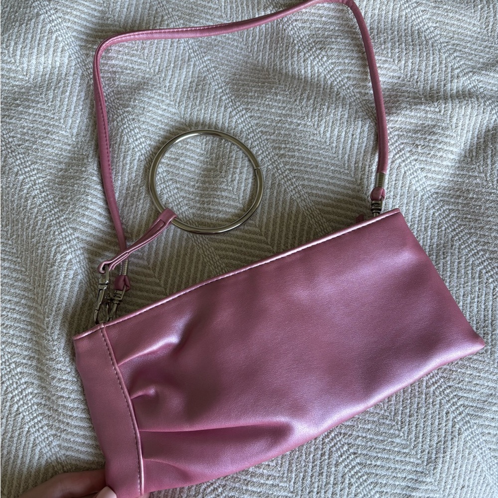 Vintage pink clutch / wristlet